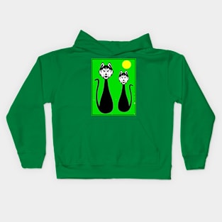 Dog Couple Abstract Whimsical Surreal Print Kids Hoodie